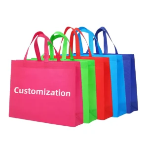 Reusable Non woven Tote Bags with Custom Logo Supermarket Use Vest Handle