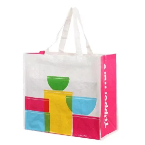 Reusable PP Woven Carrying Shopping Grocery Tote Bag Colors Supermarket Shopping Bags for Women