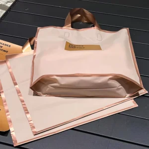 Reusable Portable Customize Size Logo Printing High Quality Shopping Handle Bags Packaging Plastic Bag With Own Logo