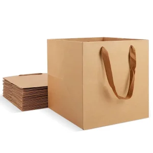 Reusable Sturdy Heavy Duty Shopping Bags Bulk Retail Boutique Business Wedding Party Favor Bread Bag Kraft Paper