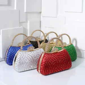 Rhinestone Beaded Clutch Evening Bag Women Wedding Party Purse Dress Banquet Bag European Exquisite Bridal Purse
