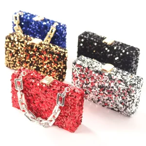 Rhinestone Sequined Evening Wedding Party Clutch Bags for Ladies Shiny Dinner Bag Women’s Tassel Evening Bag