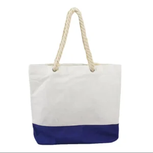 Rope Beach Custom Logo Canvas Shopping Tote Bag Plain Cotton Fashion Lady Style Portable and Eco Friendly for Daily Use