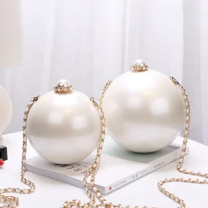 Round Party Clutches and Evening Bags Ladies Acrylic Clutch Bag Beige Clutch Evening Bags