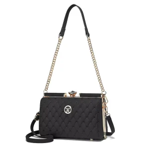 SH0064 Versatile Waterproof PU Cosmetics Crossbody Chain Bag Women Small Handbag Steel Clip Fashionable Portable Polyester Light