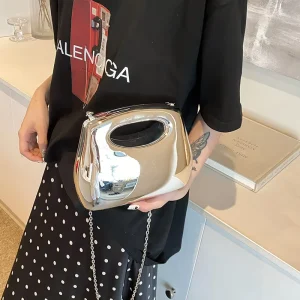 SH0326 Fashion Acrylic Clutch Bags for Girls Young Ladies Geometric Sparkling Magnetic Closure Polyester Party Style Handbags