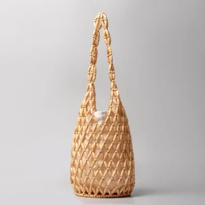 Sac Tendance New Fashion Design Feeling Wooden Bead Handheld One Shoulder Bucket Designer Bag Bolsos Para Mujeres