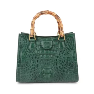 Sac a Main Dame Luxury Real Genuine Women Crocodile Skin Leather Bamboo Handle Crossbody Shoulder Handbags for Women Luxury Bags