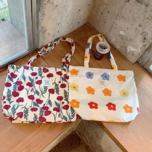 Satchel Bags Ladies’ Canvas Handbag Women Tote Bag Canvas Gym Bag