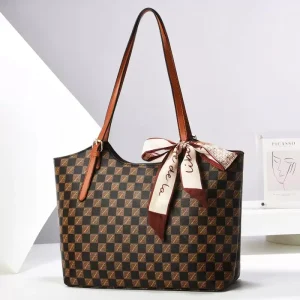 Scarf Geometric Tassel Chains Zipper Waterproof Tote Bag Winter New Large Capacity Shoulder Crossbody Beach Casual Versatile