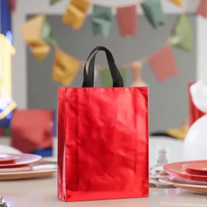 Shining Aluminum Laser Metallic Laminated Non Woven Holographic Reusable Craft Party Birthday Gift Shopping Tote Bag