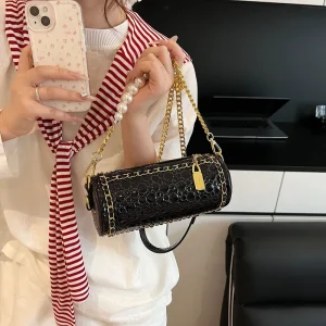 Shiny Cylindrical Women’s Chain Bag Trendy Design Versatile Women’s Single shoulder Bag