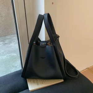 Simple Bucket Bag with Slouchy Shoulder Strap and Laid-back Style with Ample Capacity
