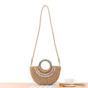 Simple Style Straw Women’s Straw Bags Beach Straw Bag for Holiday