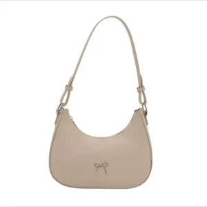 Simple and Adorable Bow Decoration Moon Shaped Bag for Women Suitable for Commuting Single Shoulder Bags Casual Purses