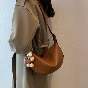 Single Shoulder Bags PU Leather Design Dumpling Bag for Women Large Capacity Waterproof Handbags Casual Fashion Crossbody Bags