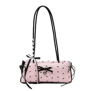 Small Bow Handbag High-end Texture Single-shoulder Bag Casual and Fashionable Crossbody Bag