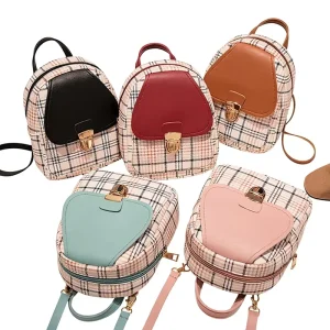 Small Breathable PU Leather Backpack Below 20L Capacity Stylish Versatile Daypack for Students
