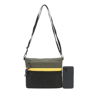 Small Fashion Crossbody Bag for Men Waterproof Polyester Mini Shoulder Messenger Bag with Zipper Closure for Travel & Cell Phone