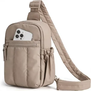 Small Nylon Crossbody Hobo Bag for Women with Single Strap Puffer Zipper Closure Daily Travel Hiking