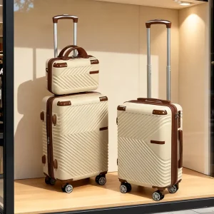 Smooth Simple Spinner Wheels Hard Shell ABS Luggage Set with TSA Lock Multiple Colors Travel Trolley Bag for Holiday Travel