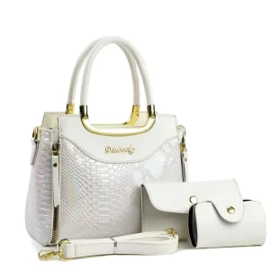 Snake Pattern Tote Bag Set Women’s PU Leather Handbags With Purses Shoulder Crossbody Bags Handbags for Woman
