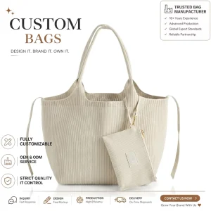 Soft Knit Large Capacity Shoulder Bag Ribbed Texture Shopper Purse Two in One for Ladies Travel Work