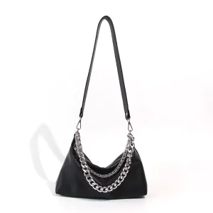 Soft Leather Underarm Women’s Bag Trend Simple Fashion Casual Hand Bill Shoulder Bag Thick Chain Crossbody Bag