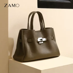Soft Luxury Shoulder Handbags Guangzhou Factory ODM Custom Logos Genuine Leather Fashionable Women Hand Bags