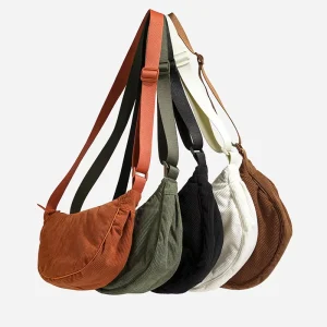 Solid Color Corduroy Women’s Hobos Shoulder Bag Retro Casual Female Crossbody Bags Ladies Daily Travel Handbags Messenger Bag