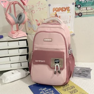 Solid Color Minimalist Houndstooth Backpack Urban 20-36L Durable Water Resistant Cute Kids School Bags Teenagers