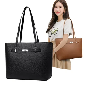Sophisticated Premium Ladies’ PU Leather Tote Handbag Crossbody Designer Simpicity Single Shoulder Bag