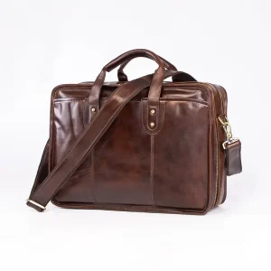 Source Factory Vintage Genuine Leather Men’s Briefcase Handbag Laptop Business Bag