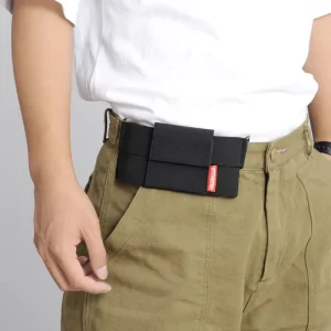 Sports Invisible Mobile Phone Waist Bag Belt Design Unisex Anti Theft Portable Multi layer Storage Outdoor Elastic Black Zipper