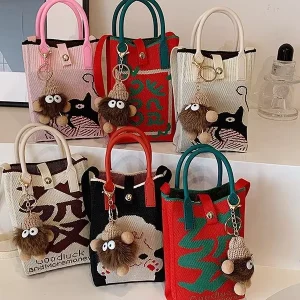 Spring Autumn Fashion Coin Purse Mobile Phone Bag New Woven Trendy Handbag Single Shoulder Crossbody Open Closure Foreign Trade