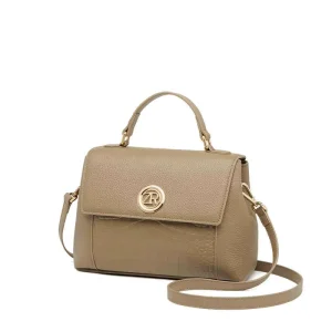 Spring New High End Women’s Cowhide Genuine Leather Handbag First Layer Polyester Fashionable Work Shoulder Crossbody Bag