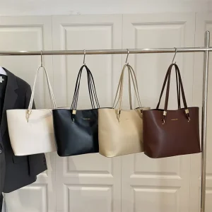Spring New Solid Color Large Handbag Light Luxury Bag Shoulder Crossbody Bag for Women