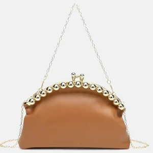 Spring New Style Elegant Trendy Shoulder Crossbody Evening Bag Korean Version PU Shell Shape Chain Decoration Lock Closure