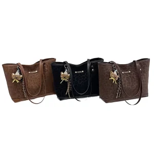 Spring Summer Autumn Winter New Arrival PU Leopard Print Tote Bucket Bag Open Retro Chic Large Capacity Shoulder Bag Women