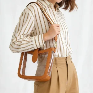Spring Summer Custom Clear PVC Messenger Crossbody Handbag Stadium Approval