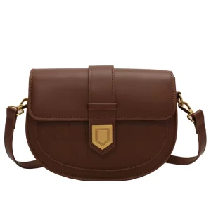 Spring Summer Women’s Western Style Single Shoulder Crossbody Bag New Fashion Retro Waterproof Saddle Bag Casual Zipper