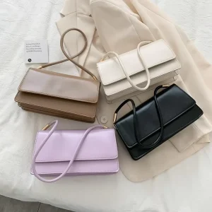 Stitching New Women’s Elegant Simple Stylish Small Square Trendy Fresh Sweet Casual Versatile Vintage Fashion Lady Shoulder Bag