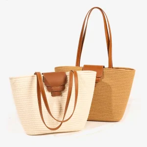 Straw Bag Big Embroidered Large Capacity Handbag Custom Straw Bag