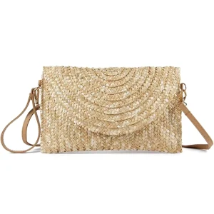 Straw Bag Custom Fashion Straw Crossbody Bag with logo Handmade Beach Handbags for Women