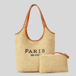 Straw Bag Custom Summer Weaving Tote Handbags and Purse for Women Large Capacity Fashion Beach Bag Straw for Ladies