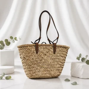 Straw Bag Multi Style Solid Color Open Closure Environmentally Friendly Customizable Embroidery Design for Shopping Travel Use