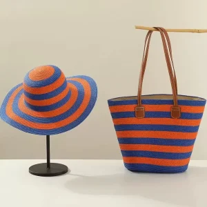 Straw Bag Women’s Large Capacity Shoulder Bag Set Versatile Seaside Shoulder Bag