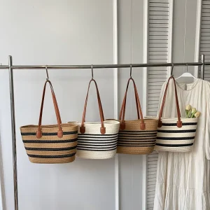 Straw Bag for Women Summer Beach Bag Purse Handmade Soft Beach Bag for Women