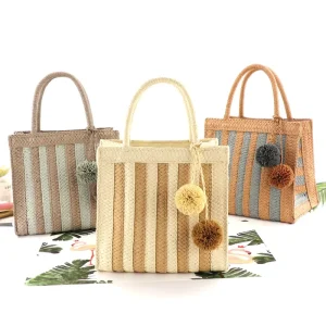 Straw Bags Bohemia Summer Bali Bolso Paja Handmade Woven Big Shoulder Beach Tote Bag Women