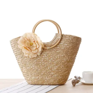 Straw Bags Factory China New Fashion Women Shopping Cane Cable Casual Straw Handbags Tote Summer Beach Lady Bag